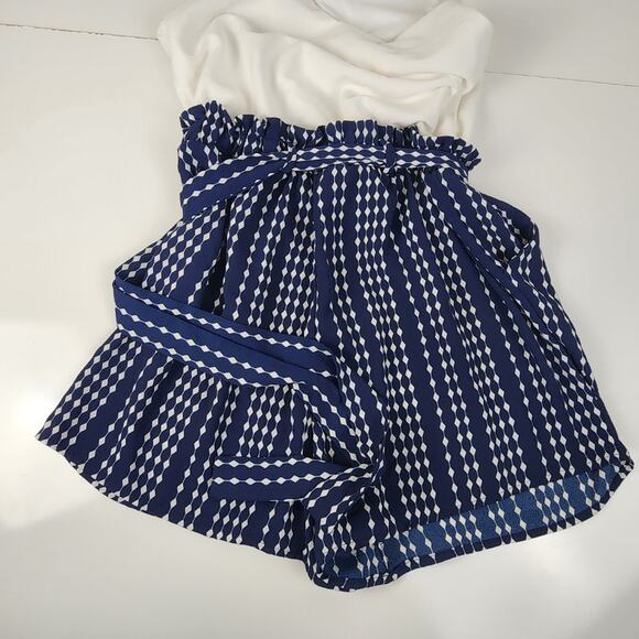J for Justify White Spaghetti Strap & Navy Romper Shorts Set Women's Size L - Picture 9 of 9